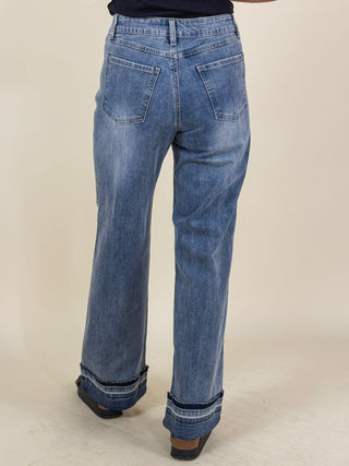 Olivia Cuffed Wide Leg Denim