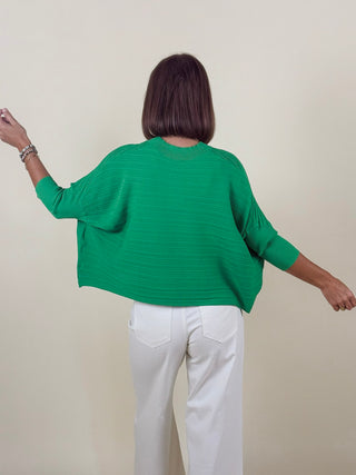 Aiko 'Aja' Crop Sweater Top - Verde