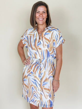 [TRIBAL] Maren Drawstring Waist Shirt Dress
