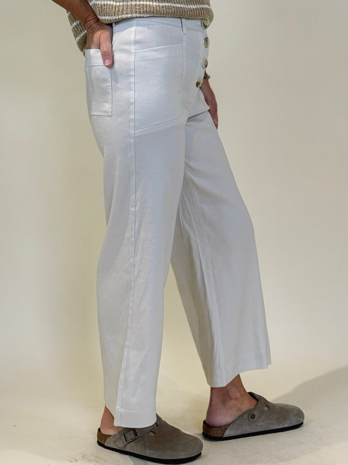 Wilma Stretch Linen Wide Leg Pants