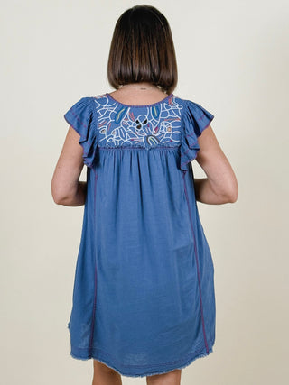 [Liverpool] Victoria Flutter Sleeve V-Neck Dress