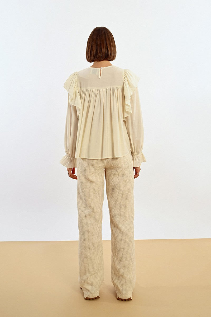 Lily Pleated Flutter Blouse