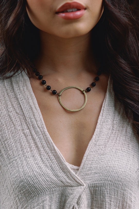Selena Circle Beaded Necklace
