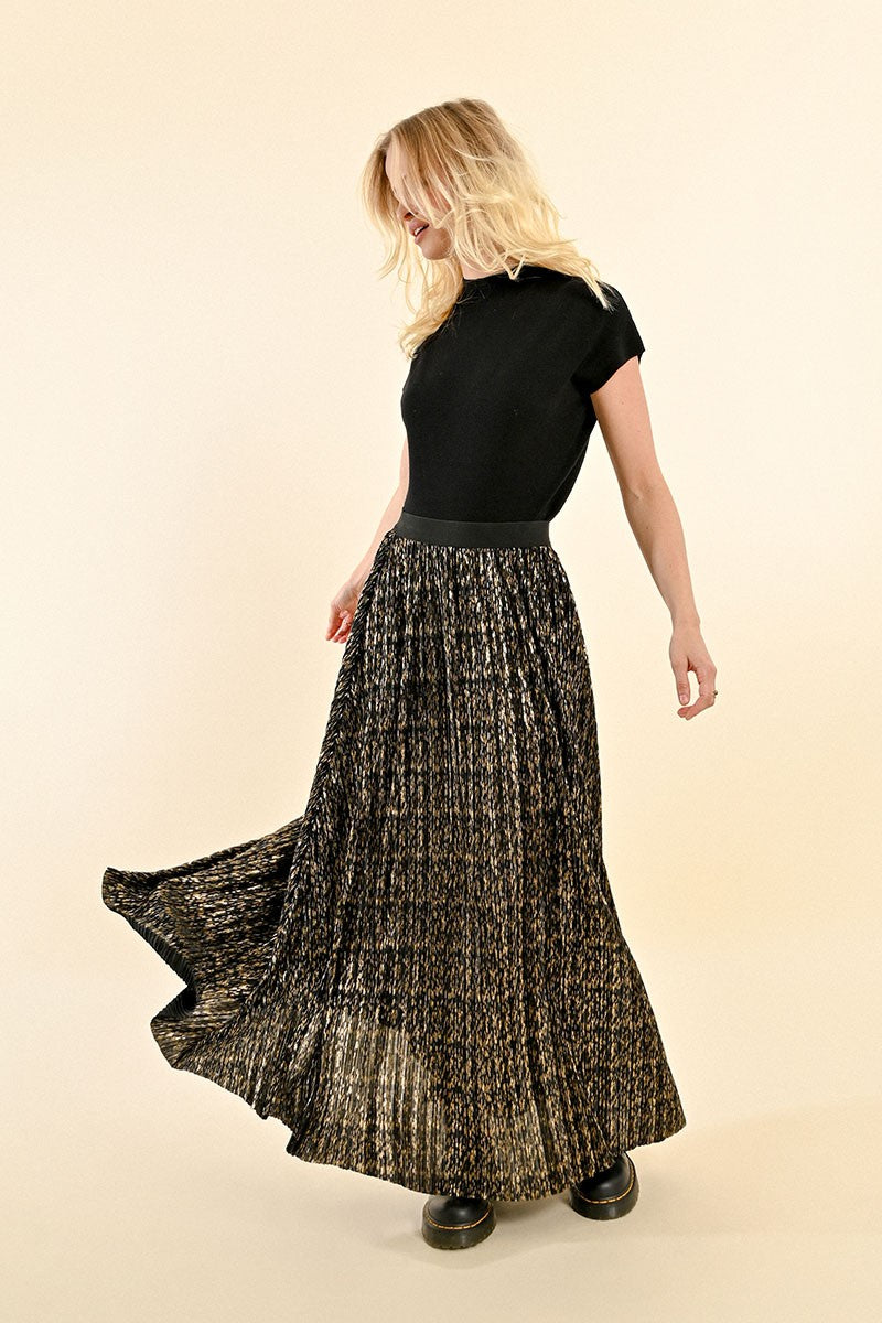 Mila Pleated Shimmer Skirt