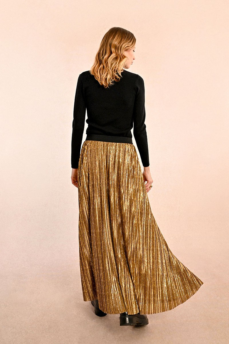 Mila Pleated Shimmer Skirt