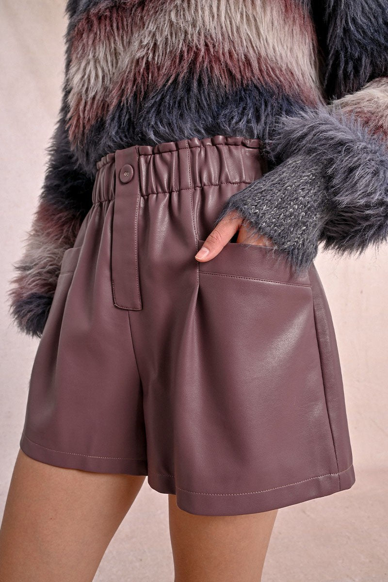 Ella Faux Leather High Rise Short