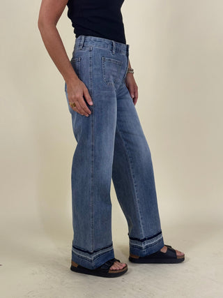 Olivia Cuffed Wide Leg Denim
