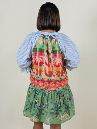 Maddie Multi Pattern V-Neck Dress