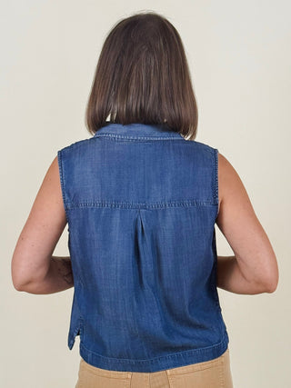 [Liverpool] Serena Sleeveless Button Front Top