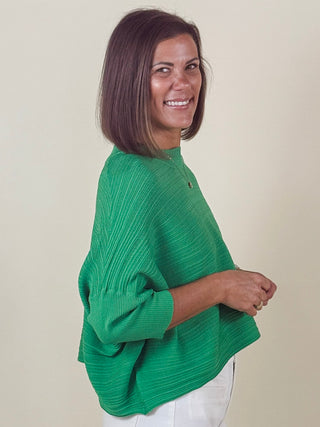 Aiko 'Aja' Crop Sweater Top - Verde