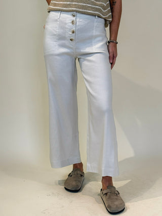 Wilma Stretch Linen Wide Leg Pants