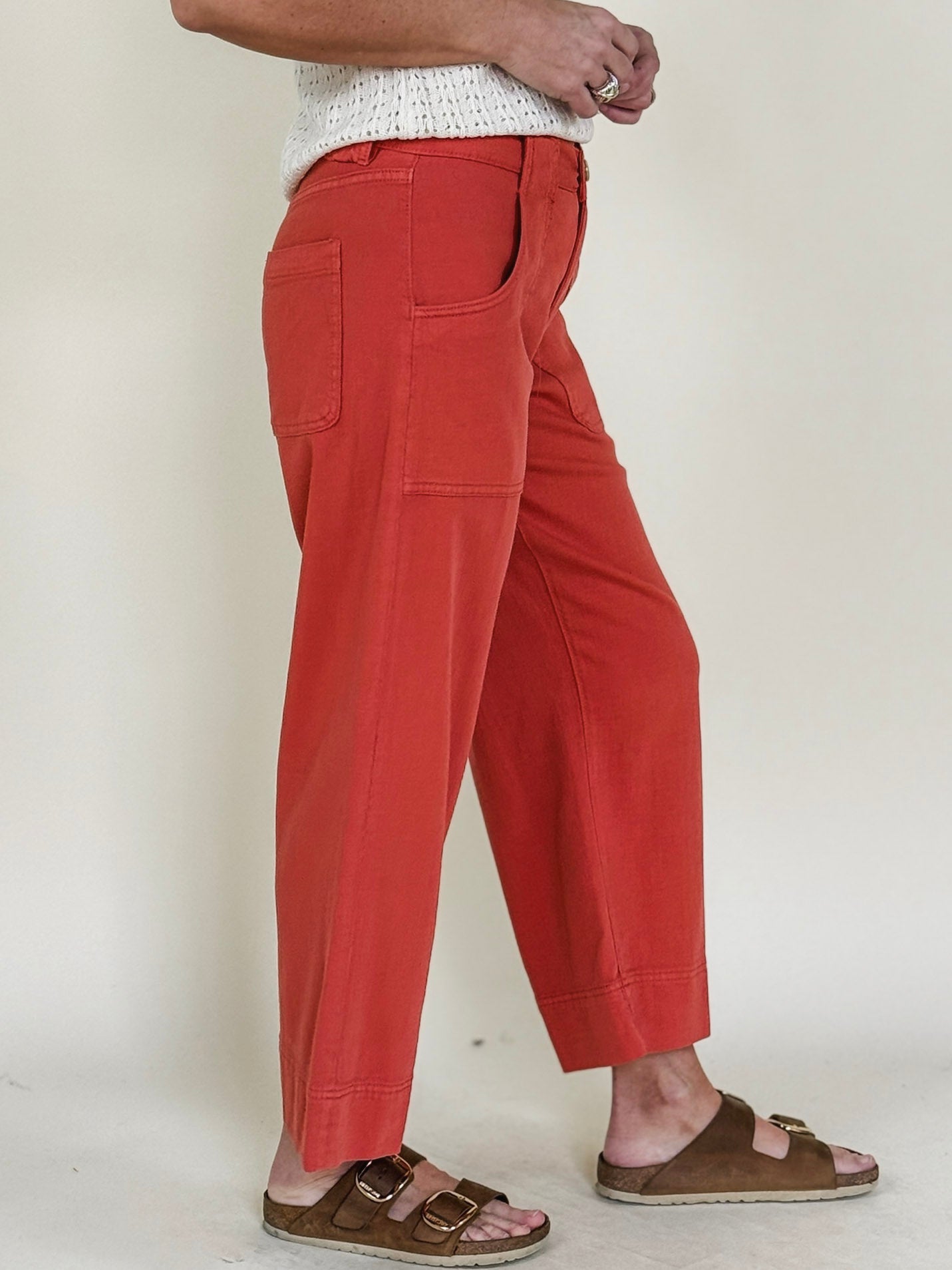 [Liverpool] Stride Cargo Wide Leg Crop Denim, 26" Inseam