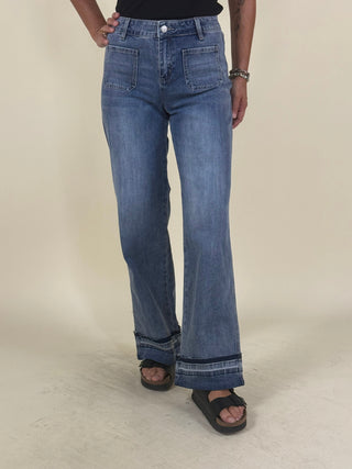 Olivia Cuffed Wide Leg Denim