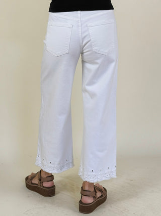 [Liverpool] Stride Crop Wide Leg Jeans with Embroidered Hem, 26" Inseam