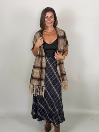 [Z Supply] Frostline Plaid Scarf - Toasted Almond