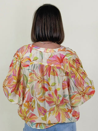 [TRIBAL] Megan Flowy Dolman Sleeve Blouse