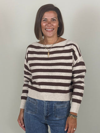 Mia Striped Boatneck Sweater