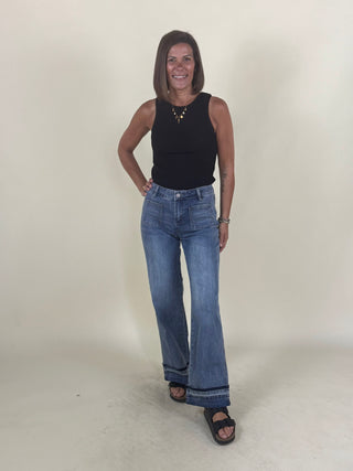Olivia Cuffed Wide Leg Denim