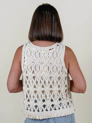 Carol Fringe Hem Crochet Tank