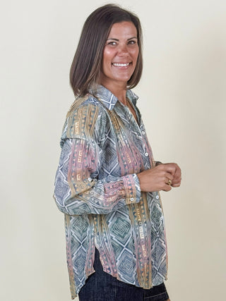 Crissy Printed Crinkle Blouse