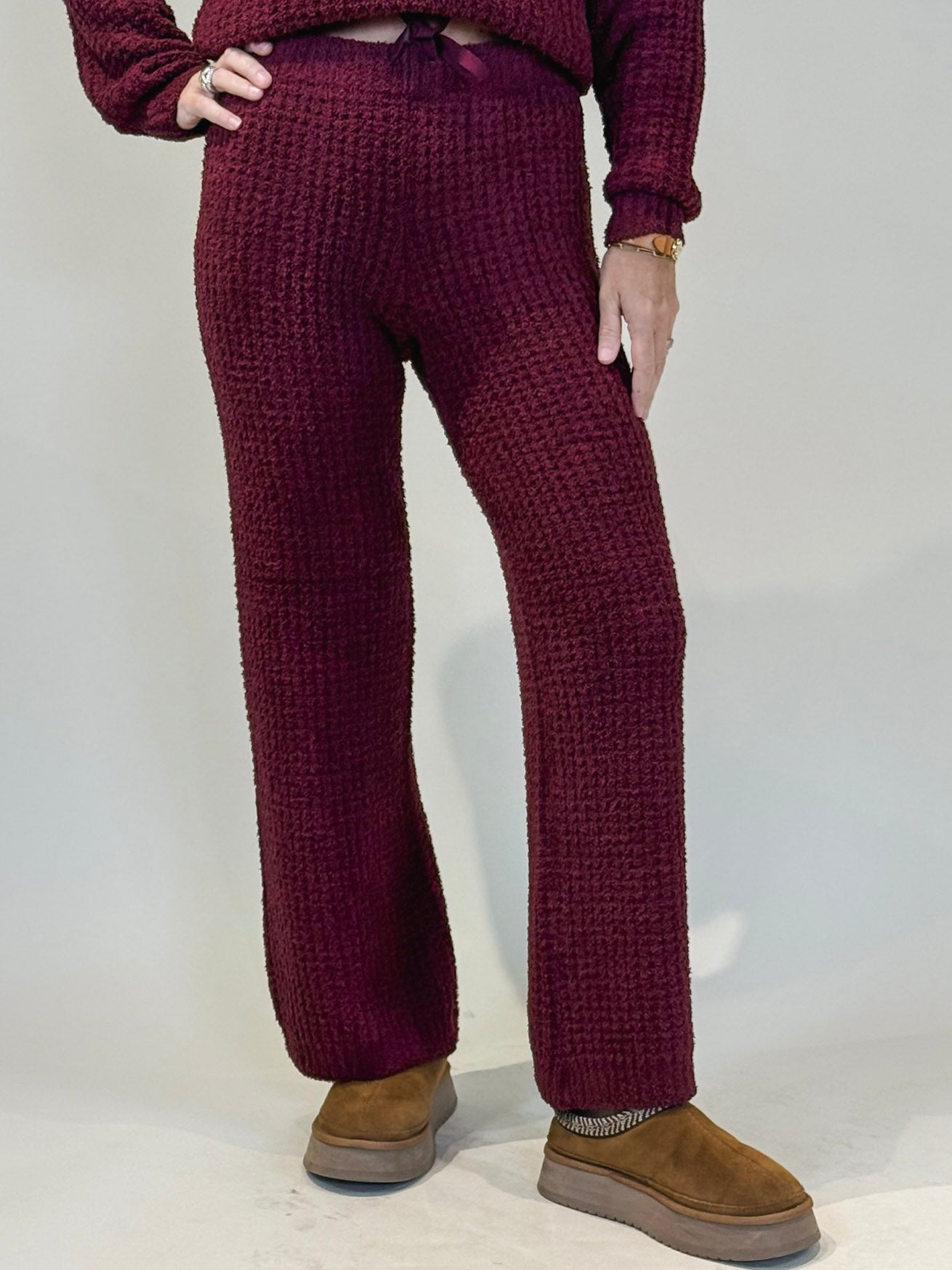 Mia Marshmallow Waffle V-Neck Lounge Set