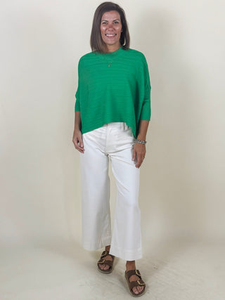 Aiko 'Aja' Crop Sweater Top - Verde