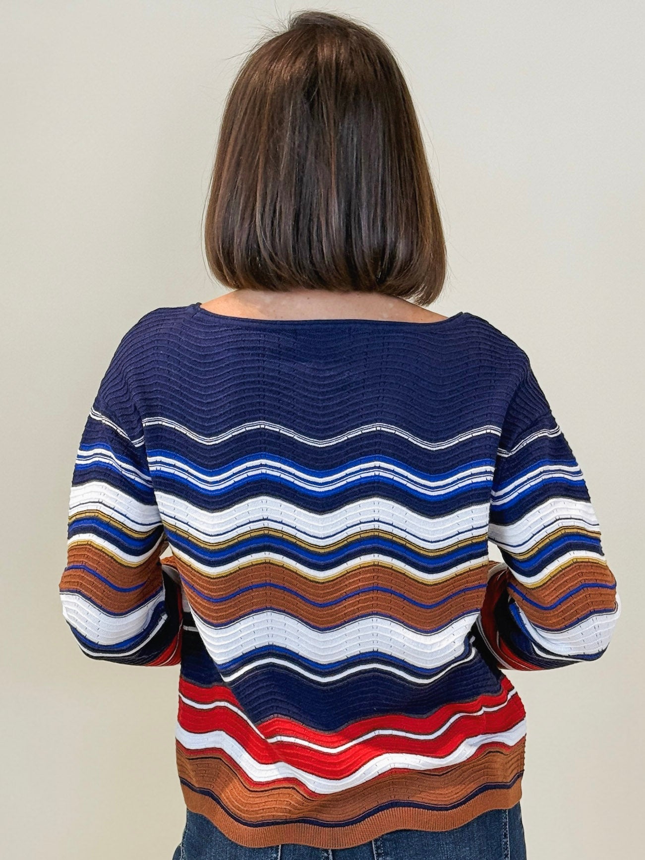 [Liverpool] Candy Boat Neck Scallop Hem Sweater