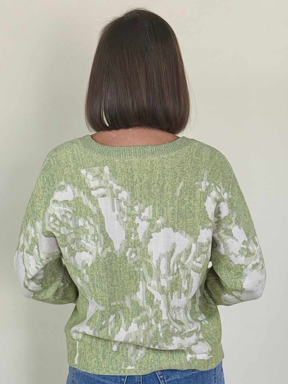 [TRIBAL] Lisa U-Neck Jacquard Sweater