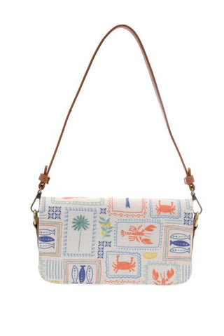 Coastal Charm Mini Flap Crossbody - Canvas