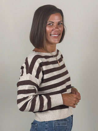 Mia Striped Boatneck Sweater