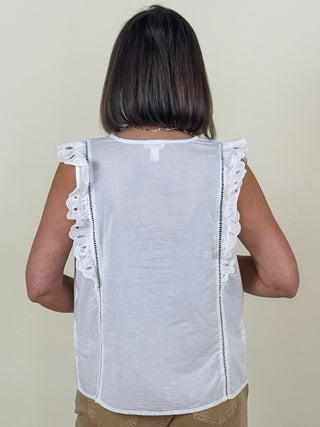 [TRIBAL] Effie Frill Sleeve Embroidered Blouse
