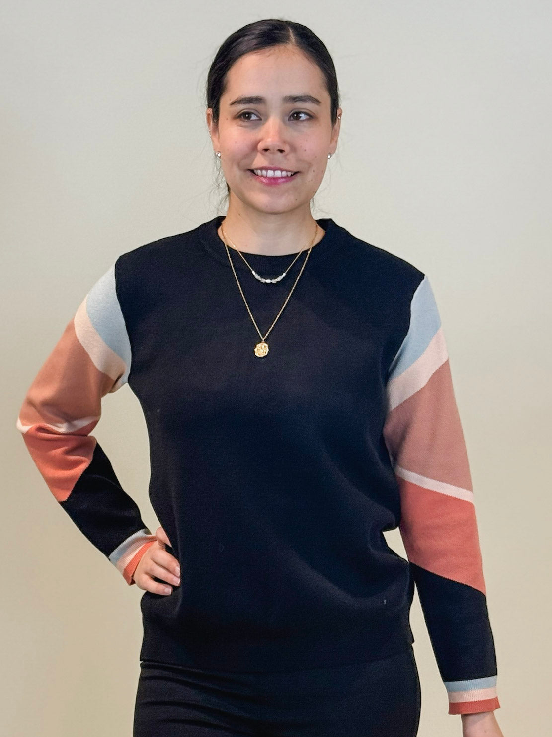 Carly Colorblock Sleeve Sweater