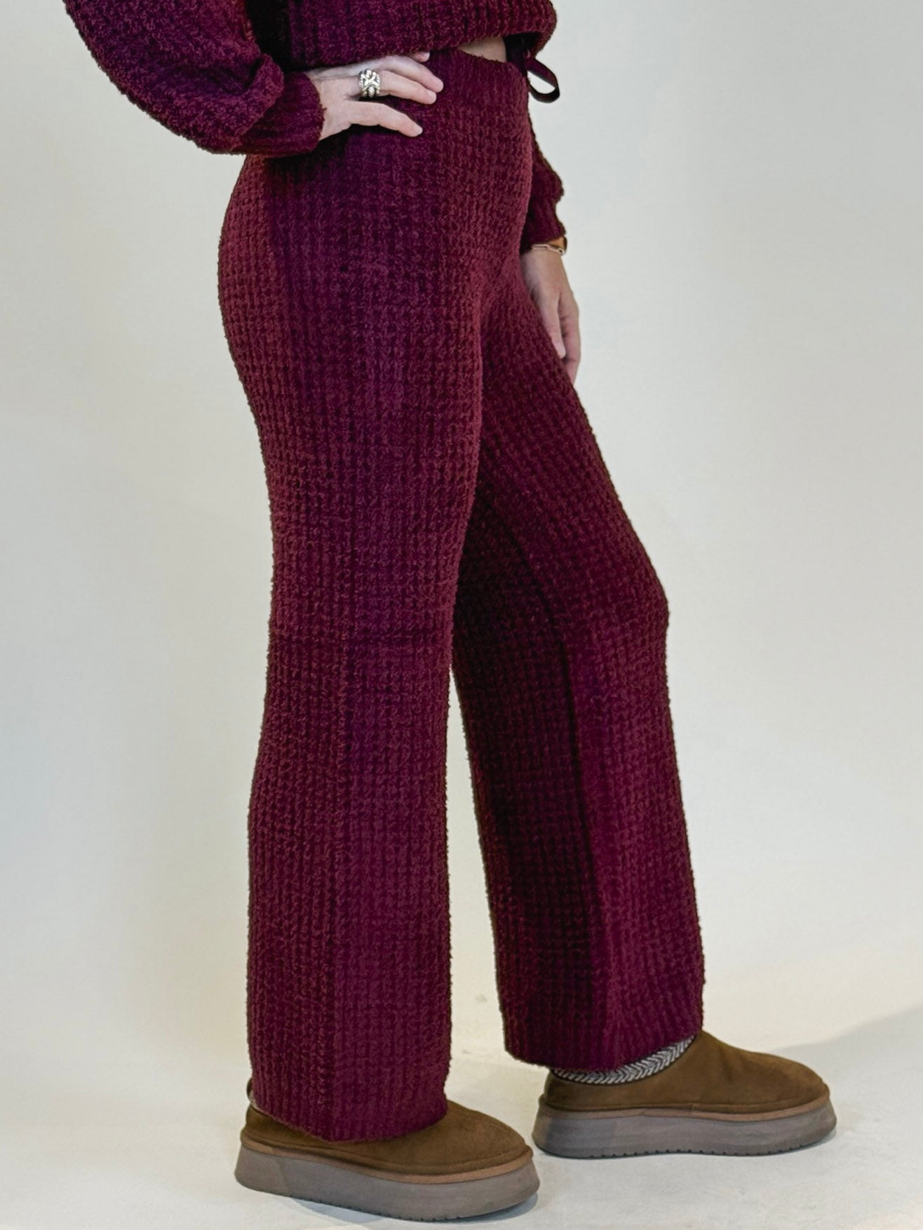 Mia Marshmallow Waffle V-Neck Lounge Set