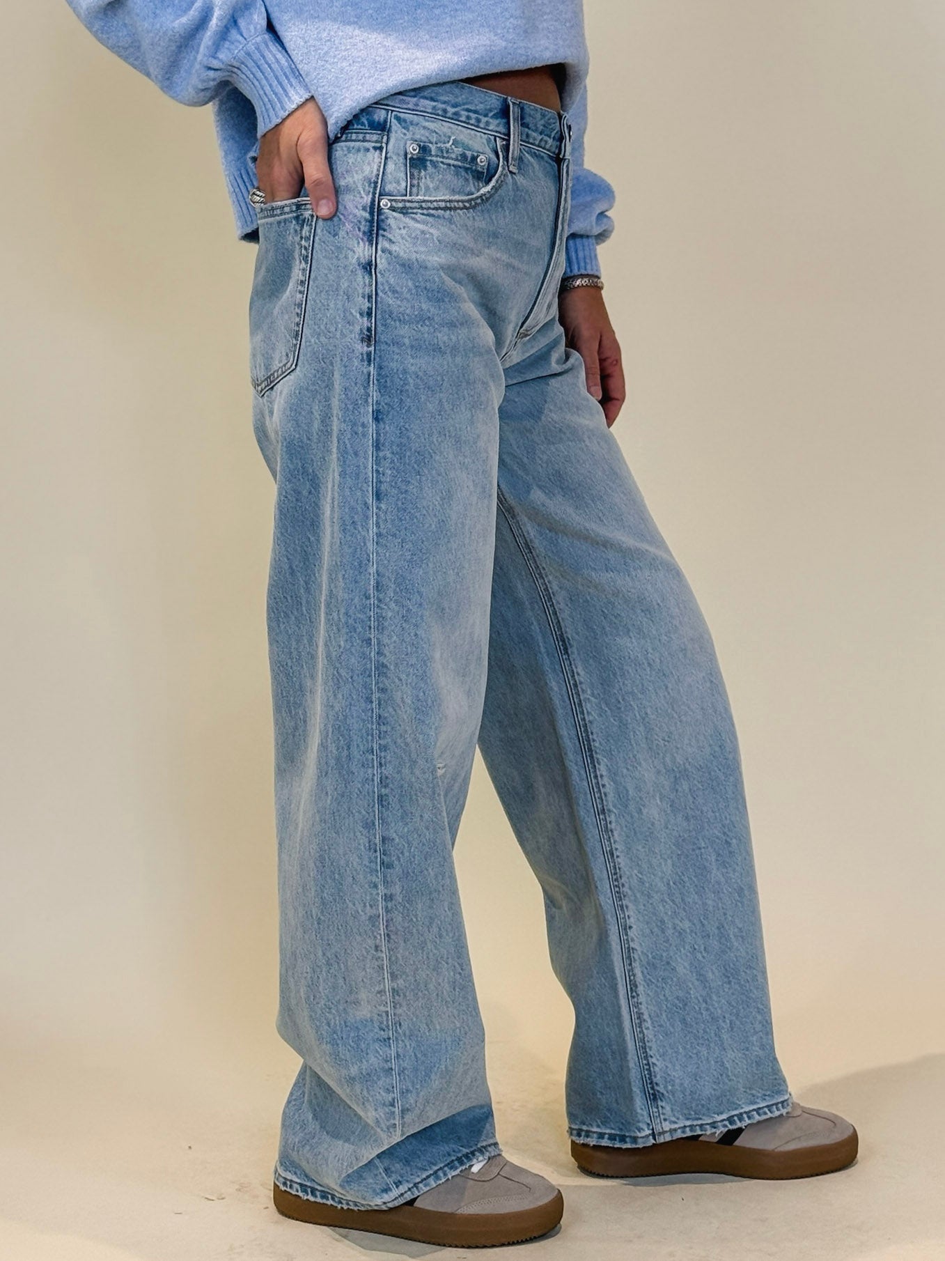 [Z Supply] Remi High Rise Bowed Wide Leg Jeans