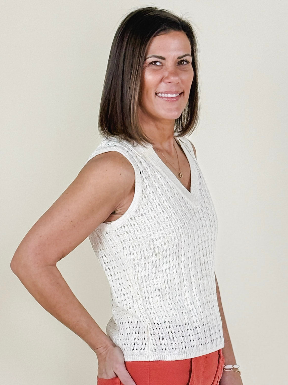 [Liverpool] Johnny Collar Sleeveless Sweater