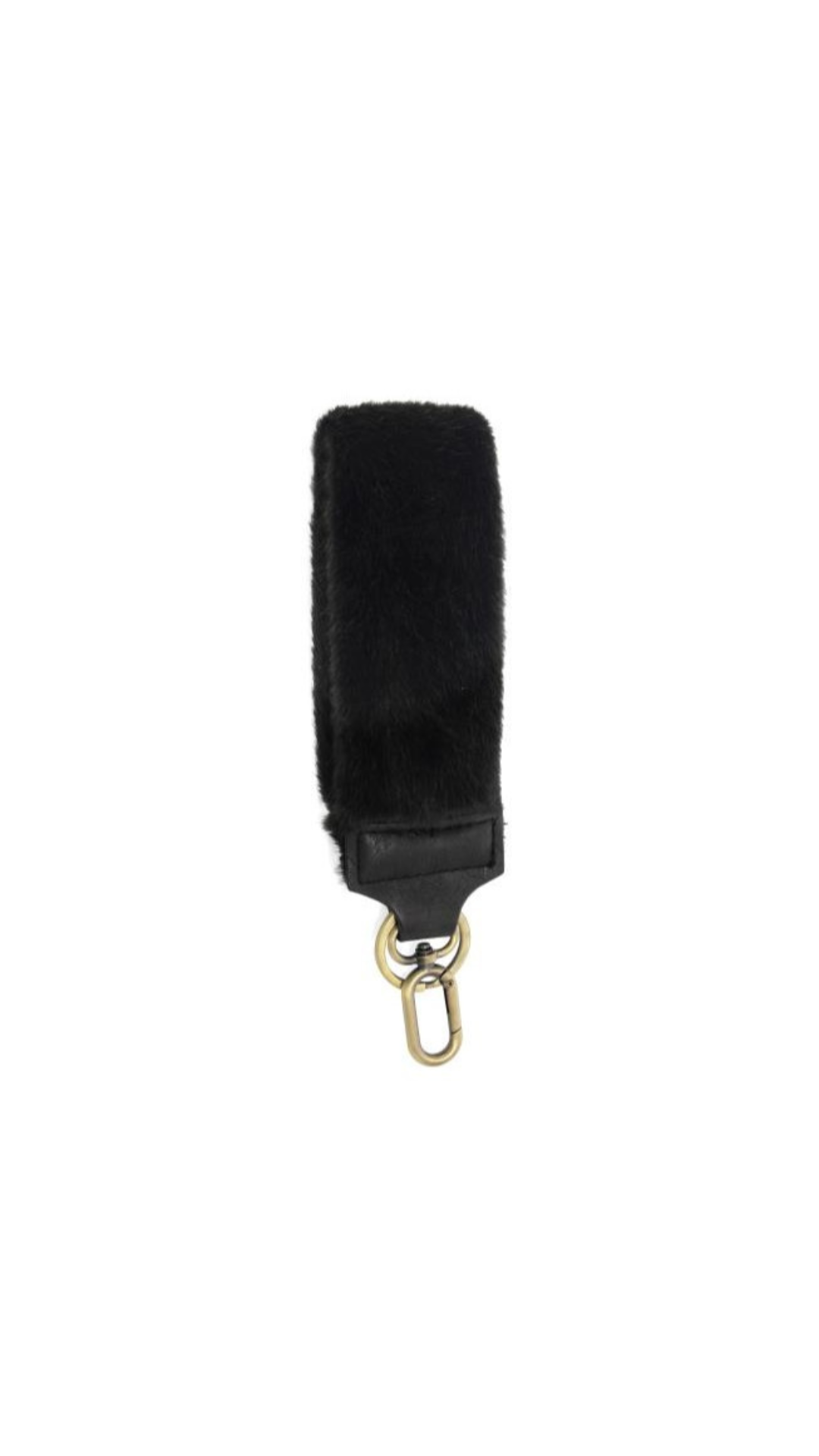 2" Faux Fur Easy Find Wristlet Keychain - Black