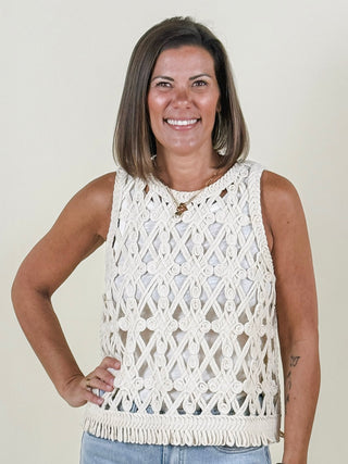 Carol Fringe Hem Crochet Tank