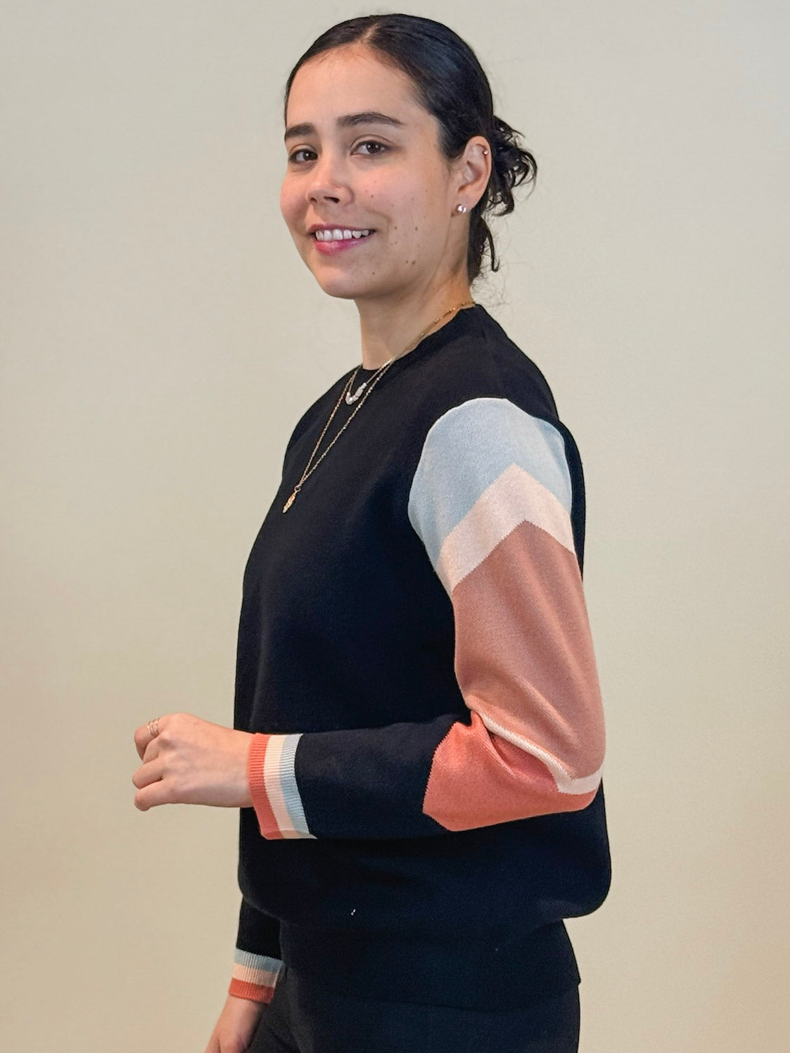 Carly Colorblock Sleeve Sweater