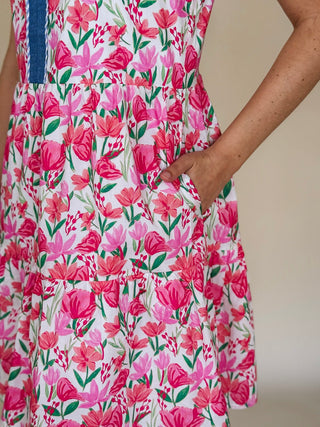 Rose Sleeveless Floral Dress