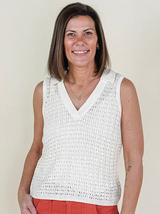 [Liverpool] Johnny Collar Sleeveless Sweater