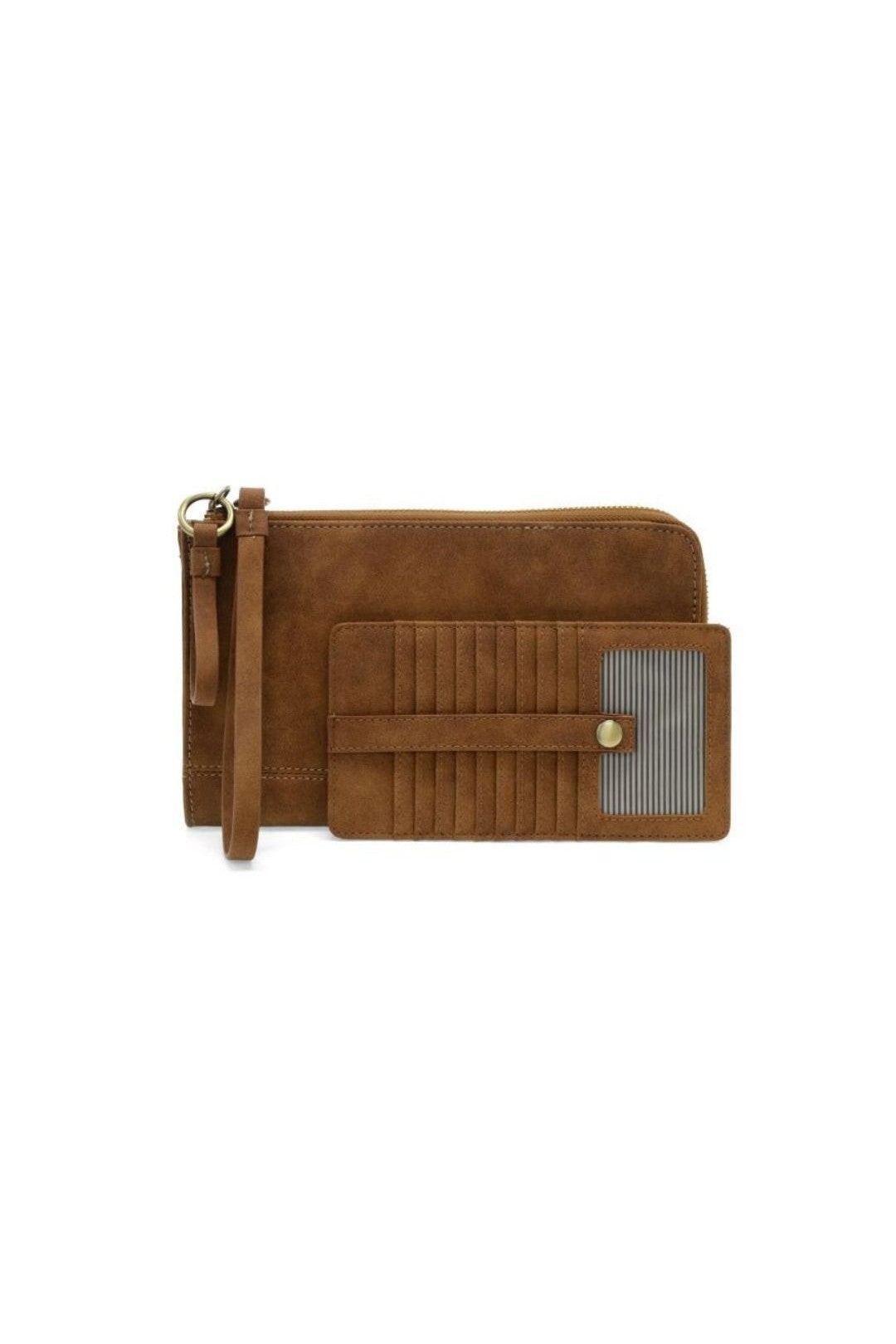 Faux Suede Karina Convertible Wristlet & Wallet - Walnut