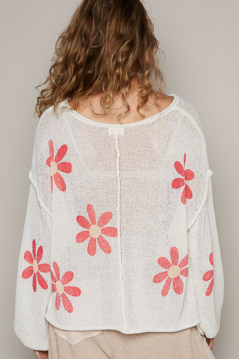 Cindy Floral Round Neck Sweater