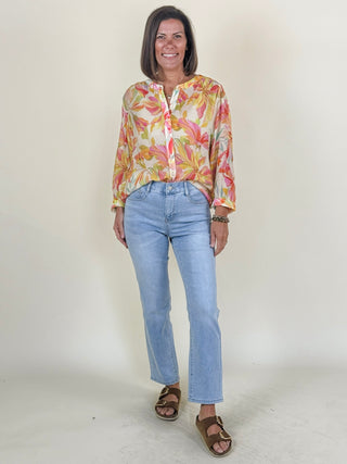 [TRIBAL] Megan Flowy Dolman Sleeve Blouse