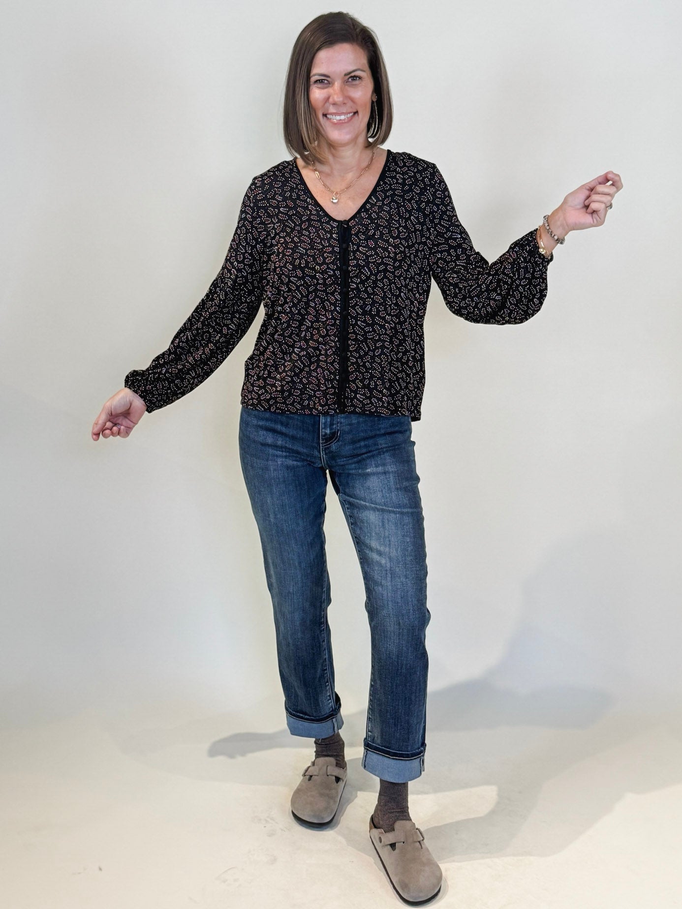 [Liverpool] Rani Button Front Knit Top