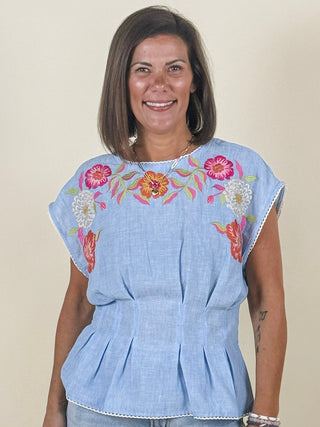 Ember Floral Embroidery Top