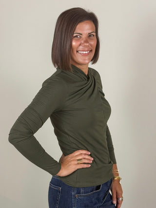[Liverpool] Wren Wrap Neck Knit Top