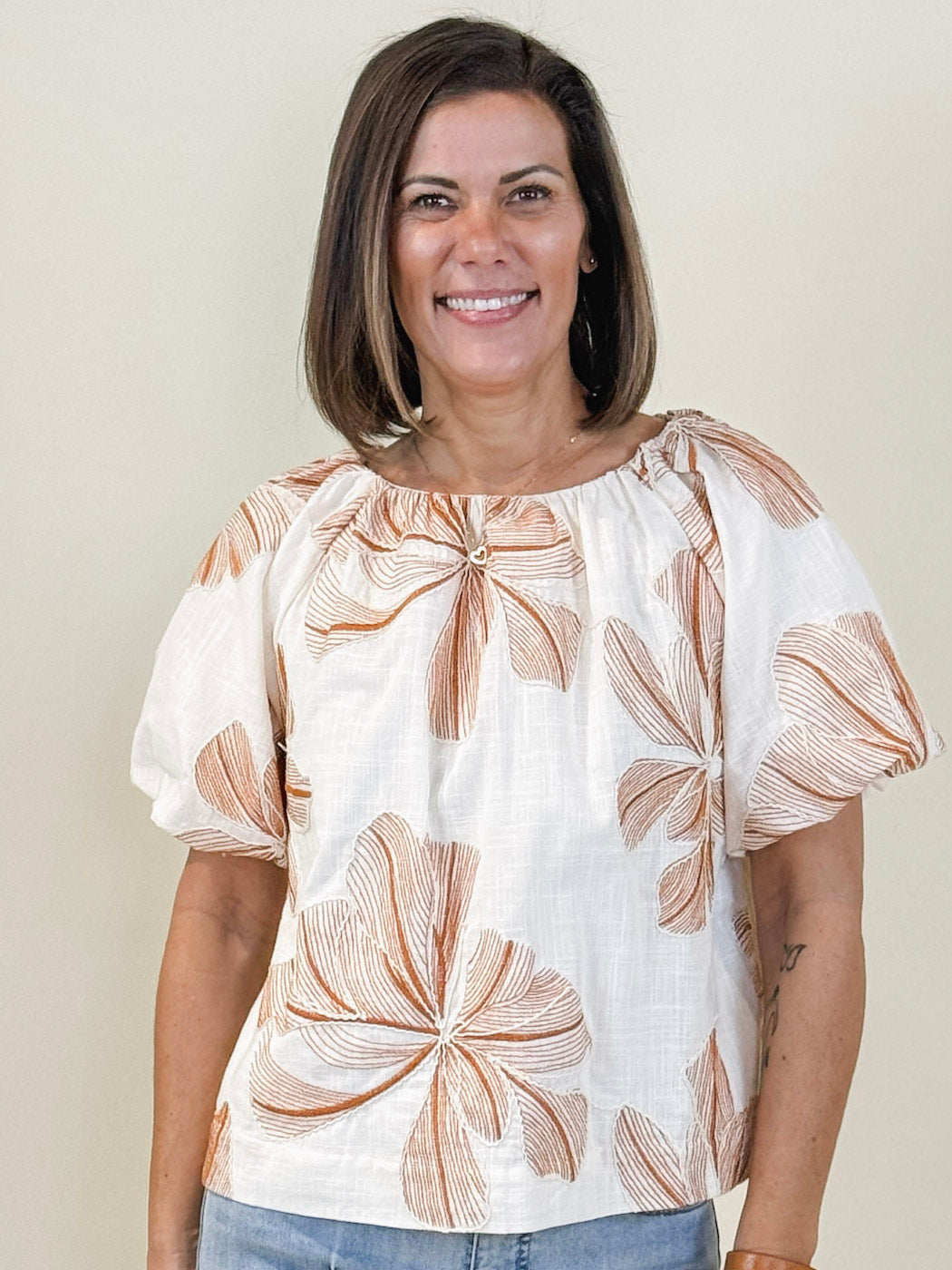 Moana Floral Embroidered Top