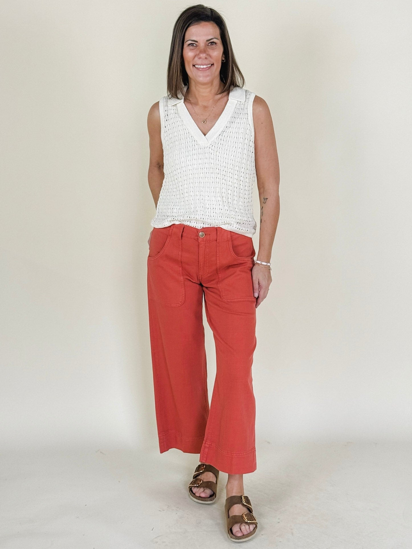 [Liverpool] Stride Cargo Wide Leg Crop Denim, 26" Inseam