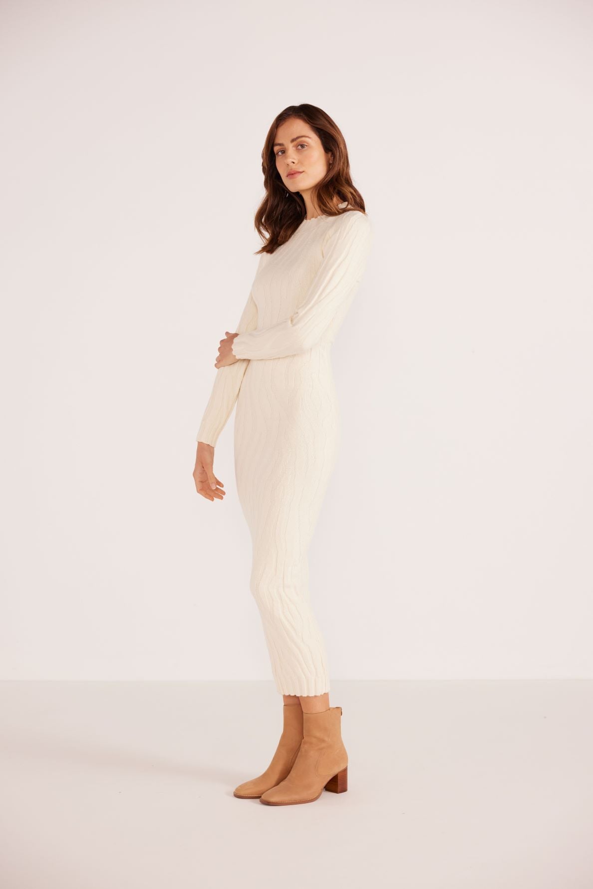 Hazel Textured Knit Midi Dress