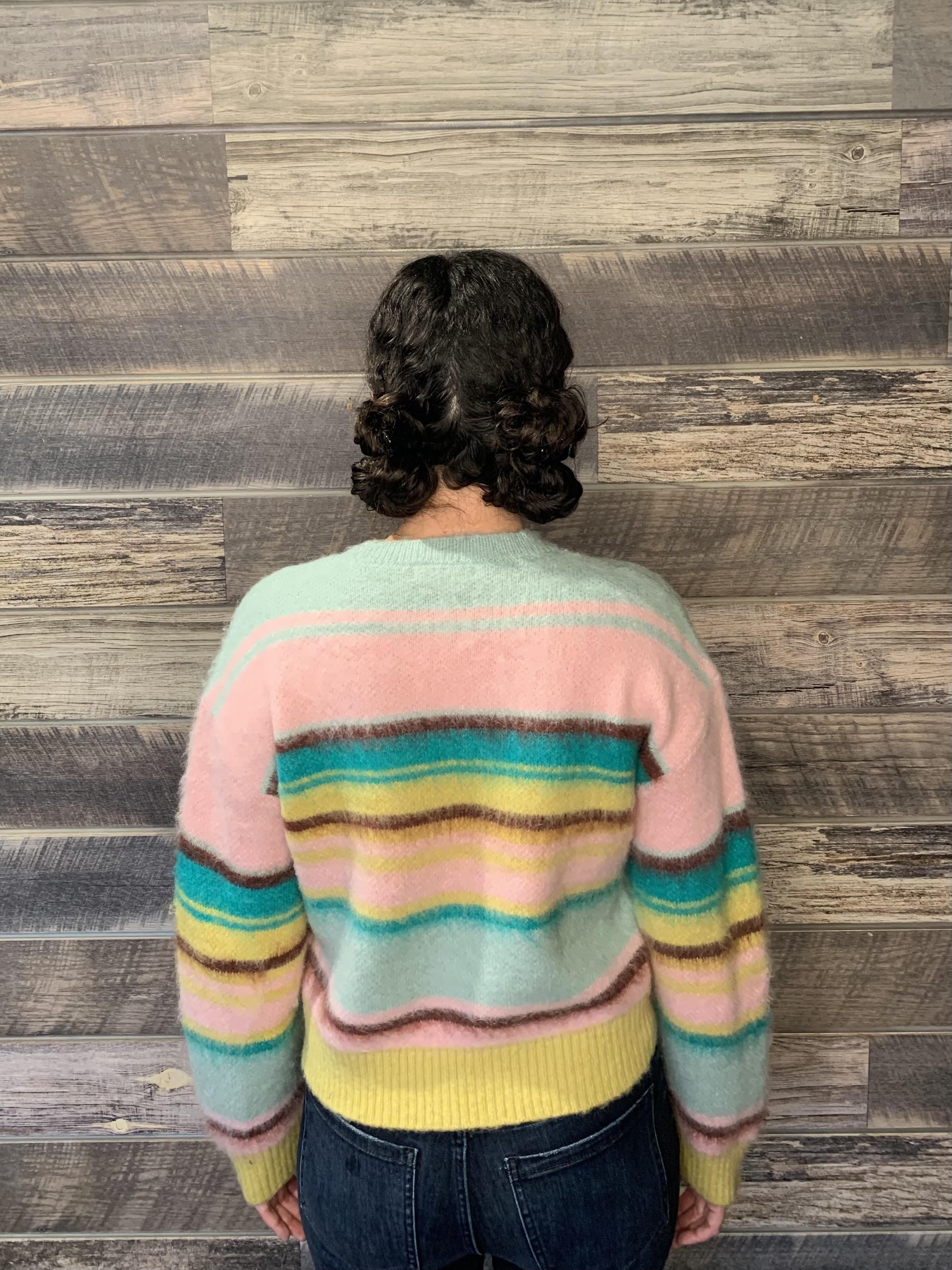 Valentina Rainbow Stripe Crew Sweater